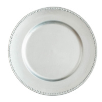 Charger Silver Plastic 13 Inch