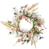 Rust Flower Eucalyptus 6.5 Inch Candle Ring
