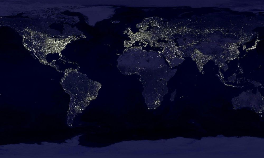 Flat picture of the world showing all the continents