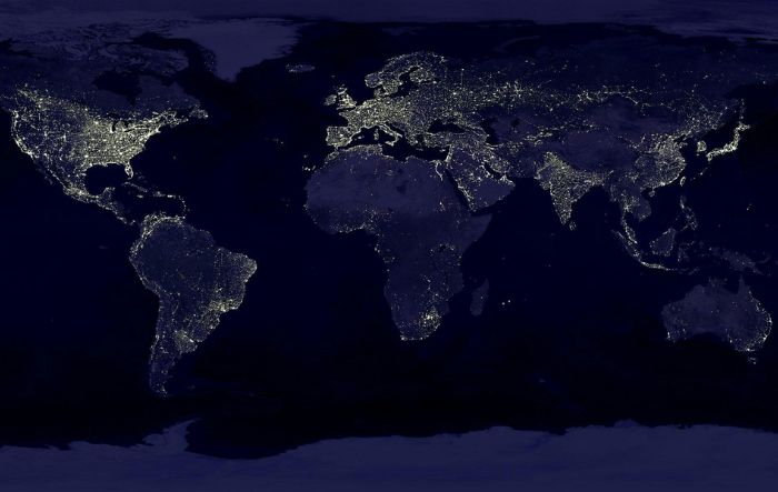 Flat picture of the world showing all the continents