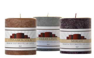 Textured 3x3 Pillar Candles